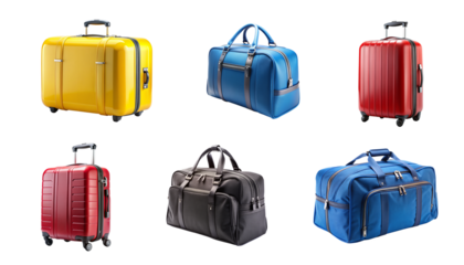 Modern Travel Bag Isolated for Graphics on Transparent Background