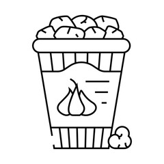 popcorn garlic line icon vector. popcorn garlic sign. isolated contour symbol black illustration