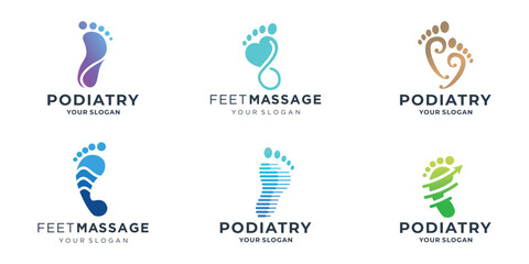 Foot logo designs concept vector, Iconic Foot Logo designs template.