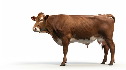 Brown Cow Isolated on White Background