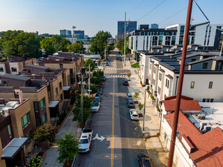 Daytime Drone Images of downtown Raleigh North Carolina.