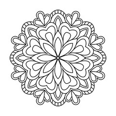 Floral creativity enigmatic mandala coloring book page