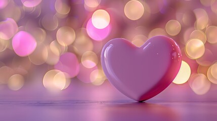 Pink Heart with Bokeh Background
