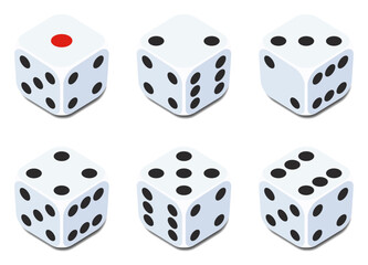 シンプルなサイコロのベクターイラストセット