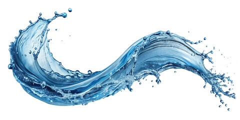 Obraz premium Realistic Water Wave Splash Image with Clipping Path on Transparent Background