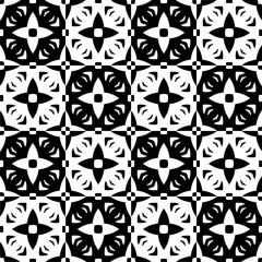 Black and white seamless pattern with abstract shapes. Repeat pattern for fashion, textile design, on wall paper, wrapping paper, fabrics and home decor.