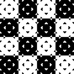 Black and white seamless pattern with abstract shapes. Repeat pattern for fashion, textile design, on wall paper, wrapping paper, fabrics and home decor.