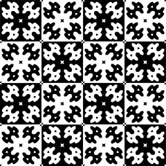 Black and white seamless pattern with abstract shapes. Repeat pattern for fashion, textile design, on wall paper, wrapping paper, fabrics and home decor.