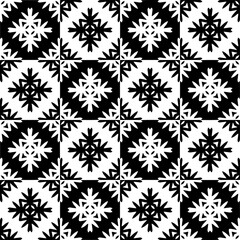 Black and white seamless pattern with abstract shapes. Repeat pattern for fashion, textile design, on wall paper, wrapping paper, fabrics and home decor.