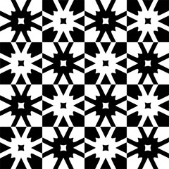 Black and white seamless pattern with abstract shapes. Repeat pattern for fashion, textile design, on wall paper, wrapping paper, fabrics and home decor.