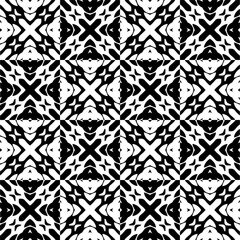 Black and white seamless pattern with abstract shapes. Repeat pattern for fashion, textile design, on wall paper, wrapping paper, fabrics and home decor.