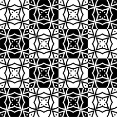 Black and white seamless pattern with abstract shapes. Repeat pattern for fashion, textile design, on wall paper, wrapping paper, fabrics and home decor.