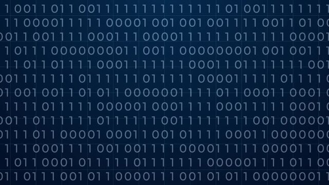 Computer programming binary coding abstract loop background animation, concept of technology, cyber security