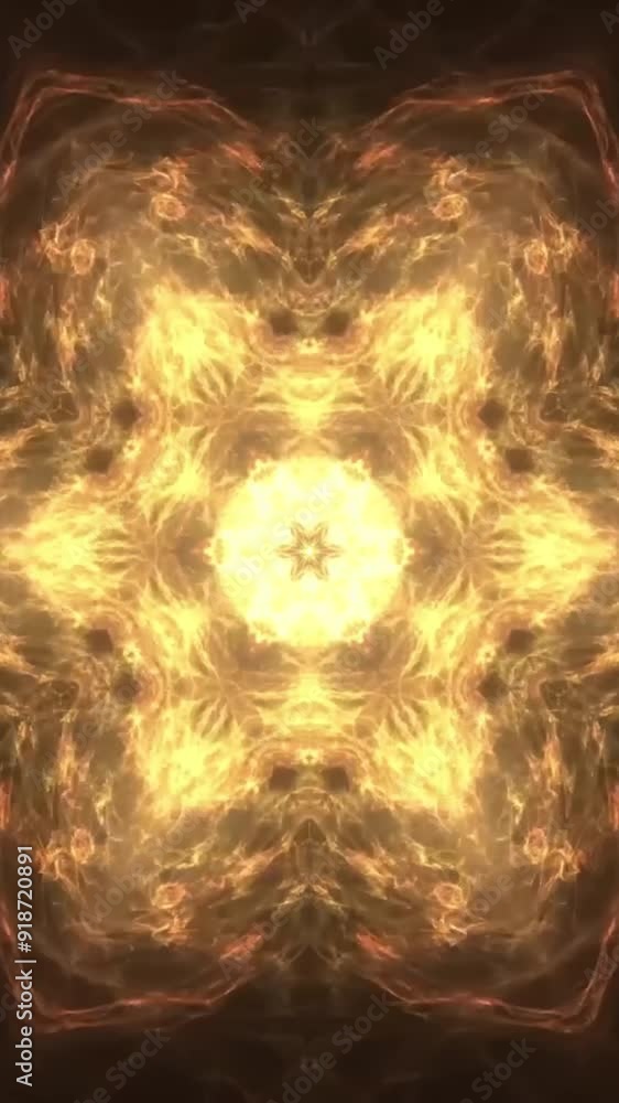 Poster abstract animation with hand drawn geometric kaleidoscope pattern. abstract cgi motion graphics and 