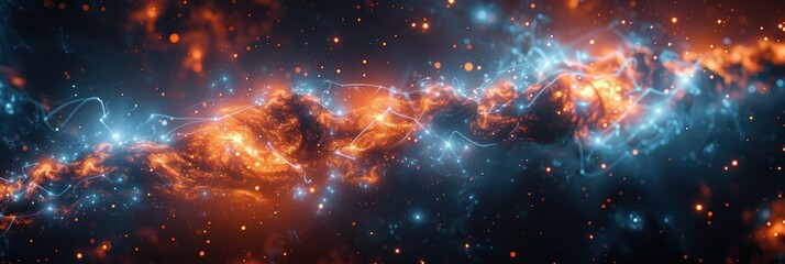 Fototapeta premium Abstract Cosmic Nebula with Vibrant Colors