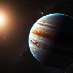 Naklejka premium mercury planet in the dark sky, solar system, galaxy science, milkyway solar system