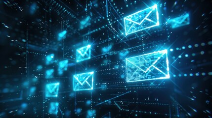 Obraz premium Digital Email Network Abstract
