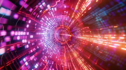 Obraz premium Abstract Tunnel of Vibrant Lights