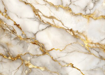 Fototapeta premium Elegant abstract white marble with golden veins swirling through its surface, evoking luxury, sophistication, and classic beauty in a modern, high-end aesthetic.