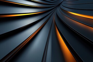 Abstract background with curved black lines and orange glow.