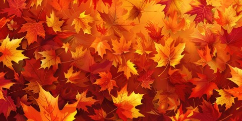 A pile of vibrant autumn leaves scattered on the ground