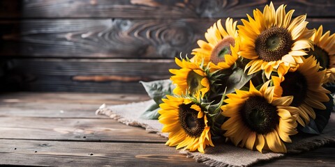 sunflowers on a table