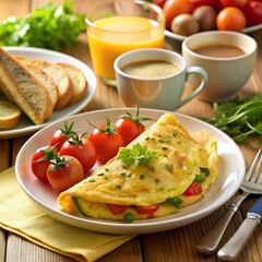 omelet with tomato and basil