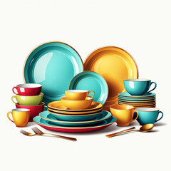 set of cups generative IA	