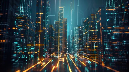 Neon Cityscape: A Futuristic Urban Glow