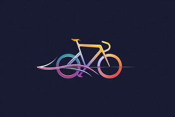 Fototapeta premium A colorful bike with a unique rainbow design on the front, perfect for a fun and playful atmosphere