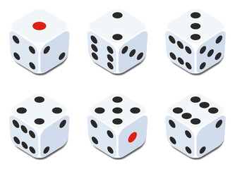 シンプルなサイコロのベクターイラストセット