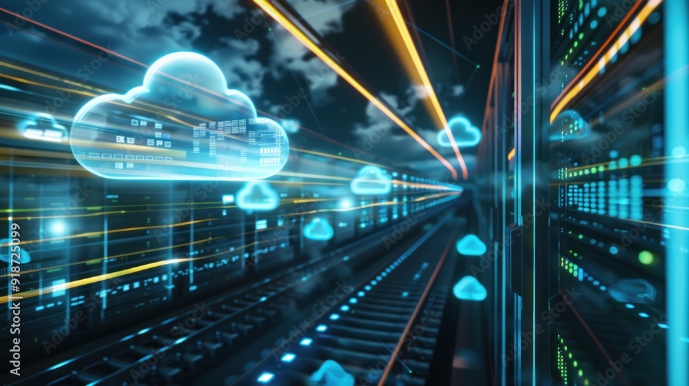 Poster cloud computing: network of servers and data transfer