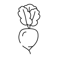radish ripe line icon vector. radish ripe sign. isolated contour symbol black illustration