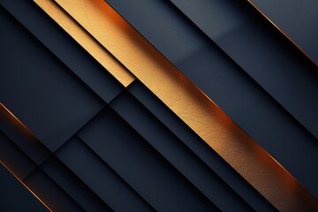 Obraz premium Abstract geometric background with gold and black stripes.