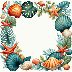 frame with flowers generative IA	