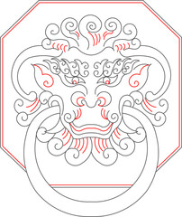 Sketch design vector illustration silhouette design icon symbol logo classic ethnic door handle