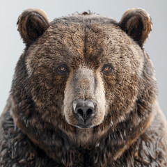 bear grizzly animal wildlife mammal fur nature brown bear close-up portrait face head wild bear snowy cold winter critter 