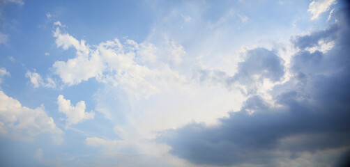 blue sky and summer clouds, weather background