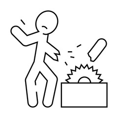 work injury man accident line icon vector. work injury man accident sign. isolated contour symbol black illustration