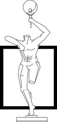 Sketch vector illustration silhouette design detail art item sculpture statue decoration classic vintage ethnic roman greek abstract modern