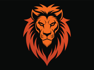 a lion face logo silhouette color