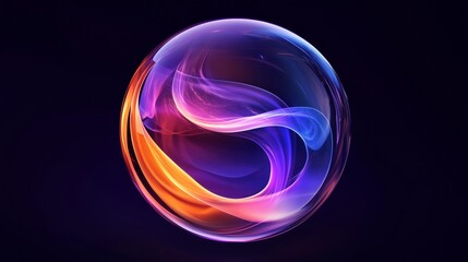 A Stunning Abstract Orb of Colorful Light and Motion