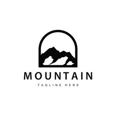 Mountain Logo Simple Illustration Silhouette Template Vector Design