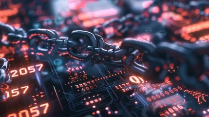 Cybersecurity Concept - Digital Chain