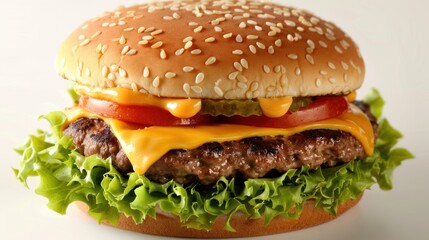 Juicy Cheeseburger with Sesame Seed Bun