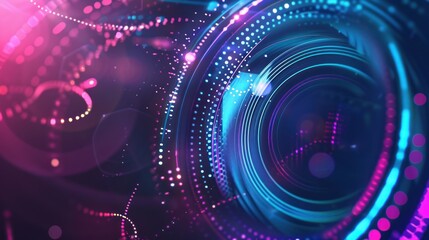 Fototapeta premium Abstract Glowing Circular Design with Dots and Lines
