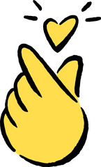 finger heart Doodle Hand icons emoji sticker 
