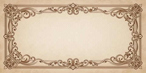 Fototapeta premium Vintage calligraphic frame and border for invitations, certificates, and vintage design projects, calligraphy, vintage, border