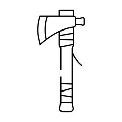 tomahawk blade line icon vector. tomahawk blade sign. isolated contour symbol black illustration