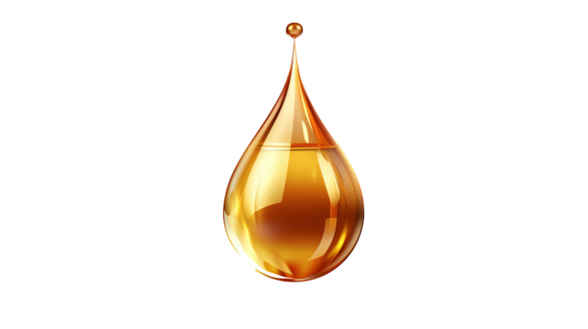 Oil drop isolated on transparent background